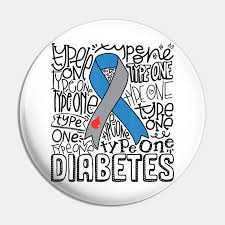 Type 1 diabetes may cause some of the following symptoms. Diabetes Awareness Grey Blue Ribbon Typography Type 1 Diabetes Gift Diabetes Awareness Pin Teepublic De