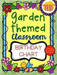 Garden Themed Birthday Chart Classroom Decor With Free Classroom Buntings