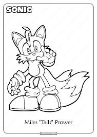 Click on the coloring page to open in a new window and print. Printable Sonic Miles Tails Prower Coloring Page