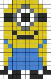 Minion Despicable Me Sprite Grid Perler Bead Patterns Hama Beads Patterns Perler Beads