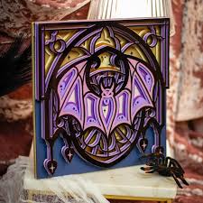 NEW Patron Exclusive Design! This stained glass bat shadow box design is  now available for Heron and Swan-level patrons of Designs By Miss Mandee. I  always love designing shadow box crafts, but