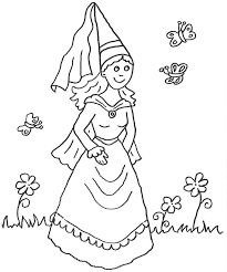 Teile das mit deinen freunden! Kostenlose Malvorlage Prinzessin Prinzessin Und Schmetterlinge Zum Ausmalen
