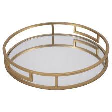 Gold Mirrored Tray Threshold Mirror Tray Gold Mirror Tray