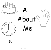 The cover says how it is all about you and has a spot for your picture. All About Me Theme Page At Enchantedlearning Com
