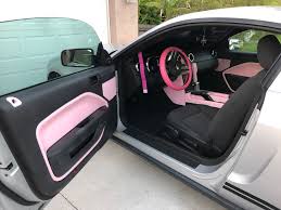 My Pink Interior On My 06 Mustang Pink Car Accessories Pink Car 06 Mustang