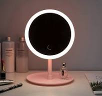 Chic Chinese Style Furniture Nut Brown Three Color LED Light Mirror Makeup  Dressing Table with Cabinet Vanity for Bedroom