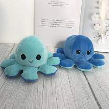 Creative Flip Octopus Stuffed Plush Doll Different Sides To Show Different Moods Soft Simulation Reversible Plush Toy For Ki Octopus Plush Plush Dolls Plushies