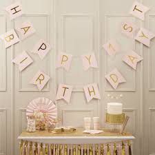 guirlande anniversaire 1 an happy 1st birthday rose dore decoration anniversaire guirlande anniversaire decoration anniversaire 1 an
