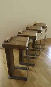 Contemporary rustic wood bar stool. Rustic Bar Stool Reclaimed Wood Metal Bar Stool Industrial Etsy Rustic Bar Stools Chairs Repurposed Wood Bar Stools