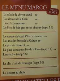 La Carte Picture Of Chez Marco Saint Martin De Crau Tripadvisor