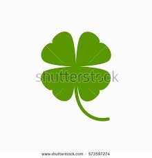 Four Leaf Clover Icon Green Herb Isolated On White St Patrick Day Vector Flat Design Clover Leaf Free Icons Floral Watercolor