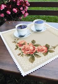 Napkin With Roses Pattern For Cross Stich Flowers Digital Etsy In 2020 Cross Stitch Rose Cross Stitch Pattern