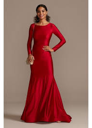 Check spelling or type a new query. Long Sleeve Sateen Mermaid Gown With Lace Up Back David S Bridal