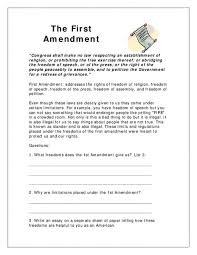 Doomsday, cornucopia, or somewhere in between? The First Amendment Worksheet For 4th 5th Grade Lesson Planet