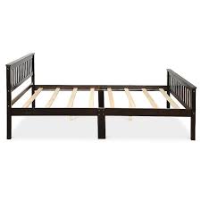 This excellent queen size wooden bed frame is the perfect platform to hold your standard queen size mattress and eliminates the need for a box spring. Costway Queen Size Wood Bed Frame Slats Support Platform Solid Headboard Footboard Home