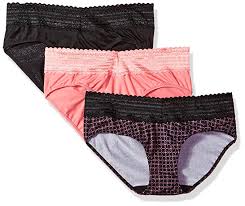 Warners Womens Blissful Benefits No Muffin Top 3 Pack Lace Hipster Panties