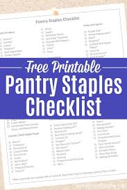 Printable Pantry Staples Checklist In 2020 Pantry Essentials Pantry Staples Pantry Staples List