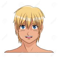 Fuchsia light purple/pink yellow strawberry blonde platinum blonde copper solid black gray black blue black brown black very red pink. Portrait Face Manga Anime Boy Blond Hair Blue Eyes Smile Vector Royalty Free Cliparts Vectors And Stock Illustration Image 68925300