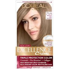 Product title garnier olia hair color, 9.03 light pearl blonde, am. L Oreal Paris Excellence Creme Permanent Hair Color 7 5a Medium Ash Blonde 1 Ea Walmart Com Walmart Com
