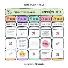 Download Time Plan Table Design For Free In 2020 How To Plan Time Planner Vector Free