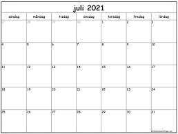 Detta är en utskriftsbar kalendermall för juli 2021. Juli 2021 Kalender Svenska Kalender Juli