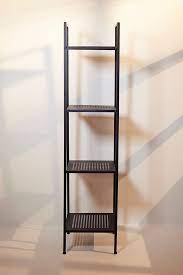 Maki Narrow Black Metal Storage Shelf Metal Storage Shelves Storage Shelves Metal Shelving Units