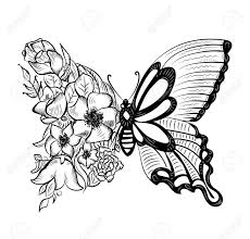 Everything is fine in this picture. Creative Butterfly With A Wing Of Flowers Design Element Logo In Black And White Color Royalty Free Cliparts Vectors And Stock Illustration Image 130088755