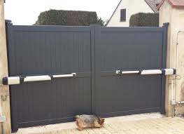 Portail Battant Plein En Aluminium Gris Anthracite Portail Aluminium Portail Portail Aluminium Battant
