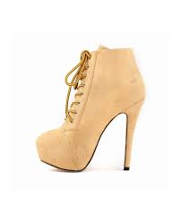 Camel Suede Stiletto Closed Toe Pumps Boots Gemgrace