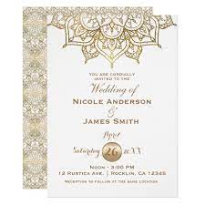 Gold Mandala White Modern Elegant Minimal Wedding Invitation Zazzle Com In 2020 Einladungen Einladungskarten Karten