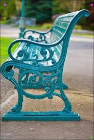 Aqua Turquoise Cast Iron Seat Wrought Iron Bench Cast Iron Garden Bench Wrought Iron Outdoor Furniture