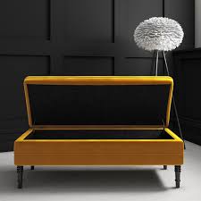 Safina Ottoman Storage Bench In Yellow Velvet With Button Detail Furniture123 Ottomans and storage trunks have never been improved upon when it comes to storing away anything from bedding to paperwork, so it's natural that dunelm should have such a.