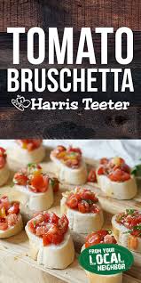 Crunchy Baguette Topped With Fresh Ripe Tomatoes Basil And Parmesan A Delicious App For Any Occasion That Is Sure To Recipes Appetizer Snacks Unique Recipes