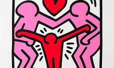 Stampa Keith Haring : Senza titolo 1989 (Famiglia), 40 x 40 cm