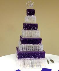 Pin By Schreena Harris Drake On Wedding Miscellaneous Purple Wedding Cakes Bling Wedding Cakes Purple And Silver Wedding