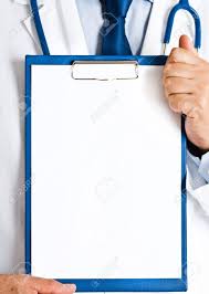 Doctor Holding A Blank Medical Chart