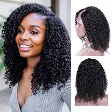Virgin indian kinky curly hair bundles: Kinky Curly Remy Indian Hair U Part Wigs