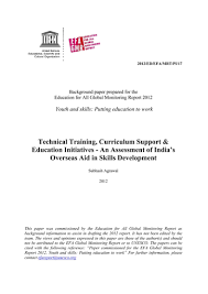 Technical Training Curriculum Support Education Initiatives An Assessment Of India S Overseas Aid In Skills Development Unesco Digital Library