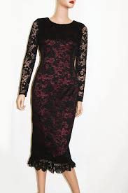 Rosewood Last Pieces Lace Burgundy Dress Knee Length Lace Dress Modest Dresses