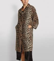 Ganni Brown Leopard Print Canvas Coat Harrods Uk