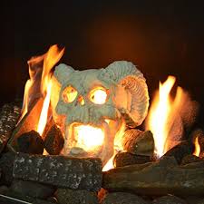 For propane fire pits you need 18 square inches of ventilation on the opposing side. Stanbroil Fire Pit Demon Skull Gas Log For Ventless Vent Free Propane Gel Ethanol Electric Outdoor Fireplace And Fire In Style Fireplaces Stoves Fire Pits