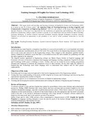 Science and technology a by shirley valera 88656 views. Pdf Teaching Strategies Of English For Science And Technology Est Chandra Sekhar Rao Academia Edu