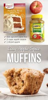 3 Ingredient Cake Mix Apple Spice Muffins So Quick Easy Recipe Spice Cake Mix Recipes Apple Spice Muffins Spice Cake Recipes