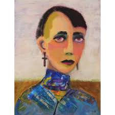 Original Art Expressive Portrait Painting Expressionistic Portrait  Contemporary Goth Girl