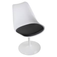 Nufazes Vintage Saarinen Burke Style Tulip Swivel Chair Knoll Living Room Furniture White Black Walmart Com Walmart Com