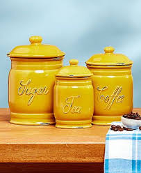 Please comment and rate images, photos and pictures. Mustard Set Of 3 Classic Stoneware Canisters For Tea Coffee Sugar Kitchen Decor Ceramic Canisters Yellow Kitchen Canisters Lemon Kitchen Decor