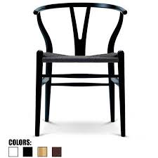 2xhome Black Wishbone Wood Wooden Armchair With Arms Open Y Back Open Mid Century Modern Contemporary Industrial Office Dining Room Chairs Dark Woven Seat For L Wood Arm Chair Dining Chairs