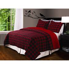 Walmart Global Trends Buffalo Plaid Quilt Set Red Black Plaid Bedding Bedroom Red Buffalo Plaid Bedding