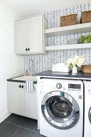 Laundry Room Cabinet Ideas With Blue Green And Gray Colors Laundry Room Wallpaper Laundry Room Storage Shelves Laundry Room Diy