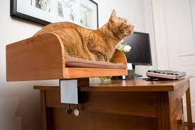For starters, it is the perfect size. This Cool And Very Stylish Cat Lounger Is Constructed Of Solid Pine Wood And Is Available Stained In Birch Cherry Or Mahogany Finishes Cat Bed Cat Perch Cats